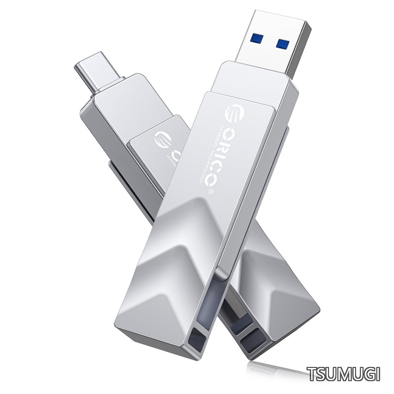 【送料無料】外付けSSD 256GB - USB 3.2 回転式 USBメモリ 最大読出速度400MB/s 高速転送 金属製 軽量コンパクト 高耐久 データバックアップ 容量不足解消に最適 - G102-T|つむぎハウス