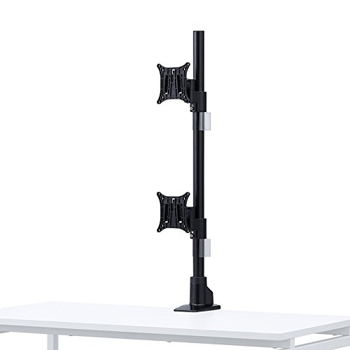 【送料無料】アウトレット モニターアーム 上下2画面 耐荷重8kg デュアル 縦 ポール 支柱 クランプ チルト 左右 回転 VESA CR-LA1503BK 箱にキズ、汚れのあるアウトレット品です。｜つむぎハウス
