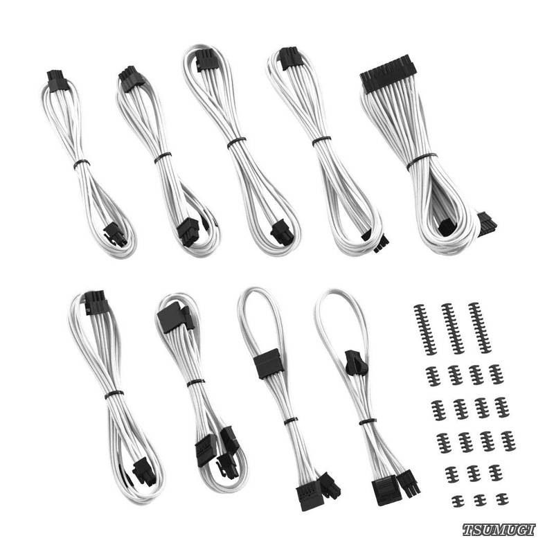 【送料無料】T-Series Classic ModFlex Sleeved Cable Kit for ASUS and Seasonic (White)|つむぎハウス
