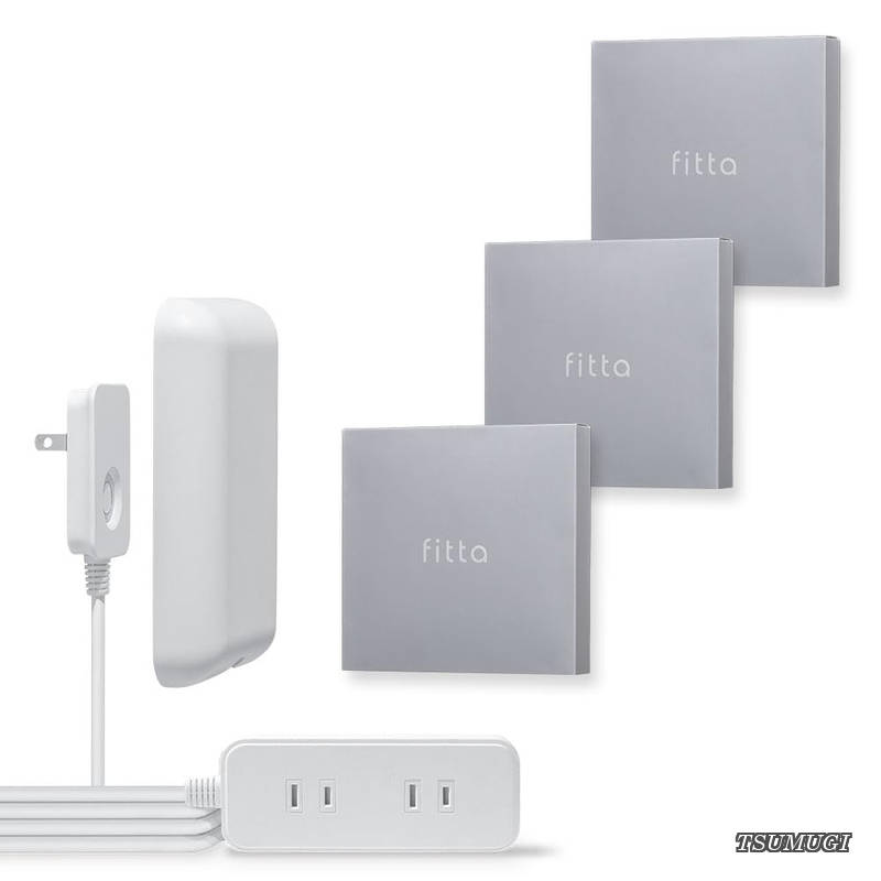 【送料無料】fitta カバー付き電源タップ (3個セット) 3個口 1.8m コンセントカバー ほこりシャッター コンセント タップ コンセントガード おしゃれ｜つむぎハウス