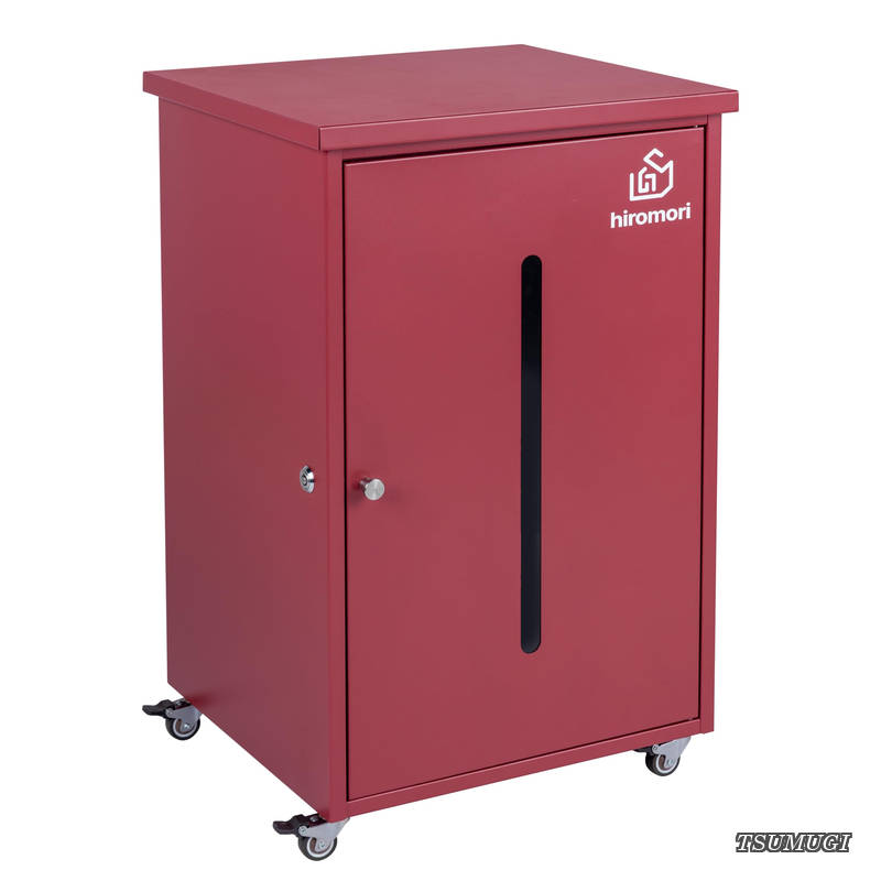 【送料無料】宅配ボックス 76L 大容量 収納ボックス 屋外 置き配 移動式 防水防錆 簡単設置 盗難防止 確認窓口付き キャスタロック機能 おしゃれ 宅配box 屋外 戸建て用 置き配ボックス「ボルドーレッド」|つむぎハウス
