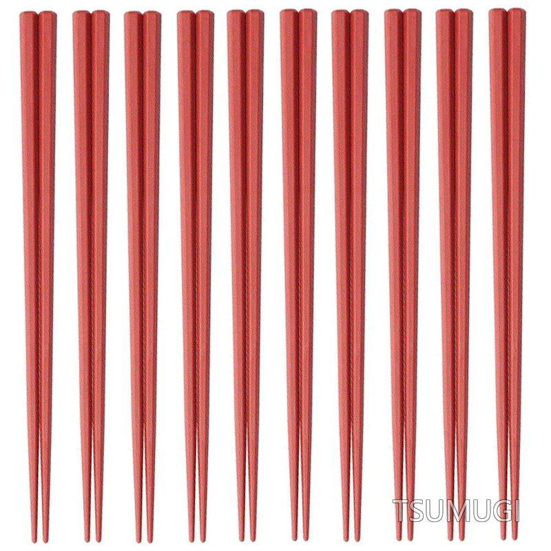【送料無料】SPS製 リユース箸 23cm 六角 (朱) 100膳入｜つむぎハウス