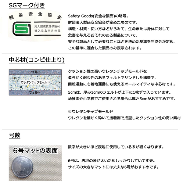 抗菌体操マット すべり止め付き 6号 120×300cm 防臭 運動マット 体育