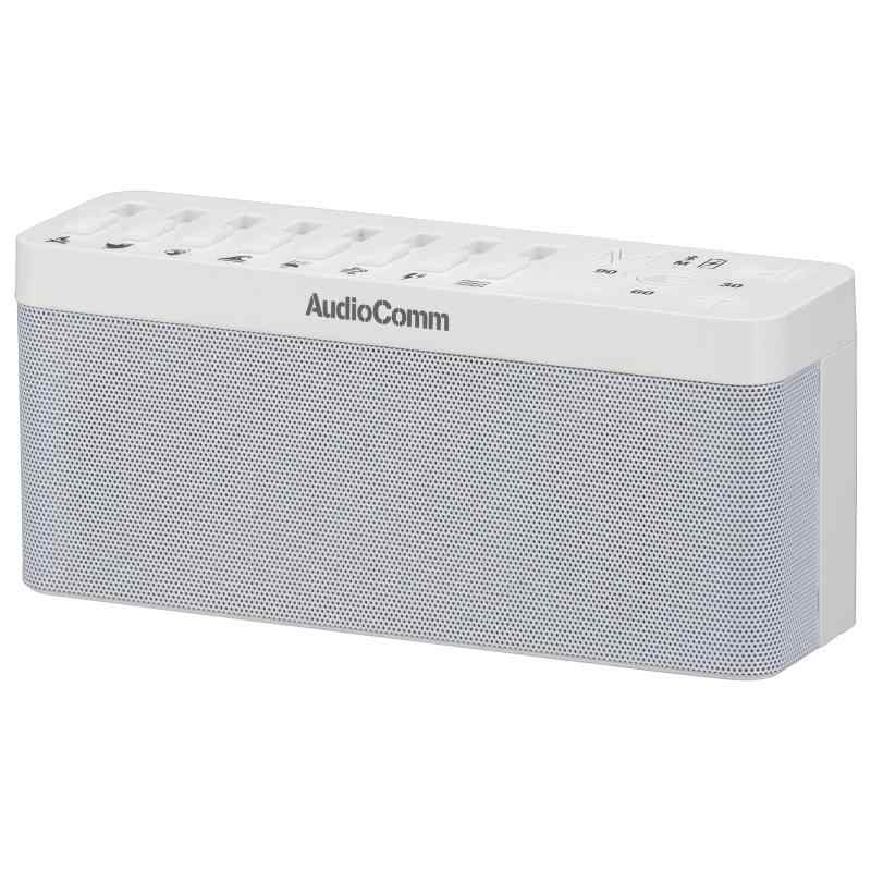 オーム電機AudioComm サウンドマシン ネイチャーサウンド 睡眠導入マシン ポータブルスピーカー P-W