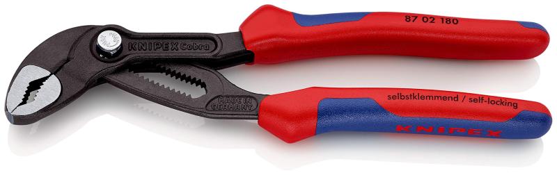KNIPEX クニペックス コブラウォーターポンププライヤー 自然調整段数18段 全長180粍 8702-180SB