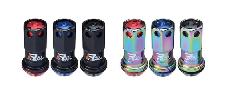 KYO-EI ( 協永産業 ) ホイールロック＆ナット Racing Composite R40 iCONIX M12 x P1.5 アルミキャップ付 ブラック/ブルー RIA-11KU