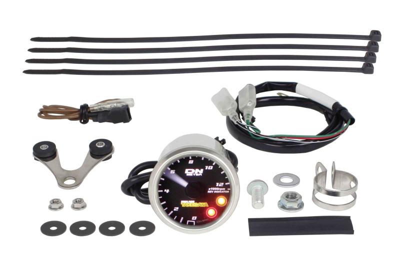(TAKEGAWA) φ48スモールDNタコメーター 12500rpm レブインジケーター付 クロスカブ50/110 05-05-0081 ステンレス/ブラック