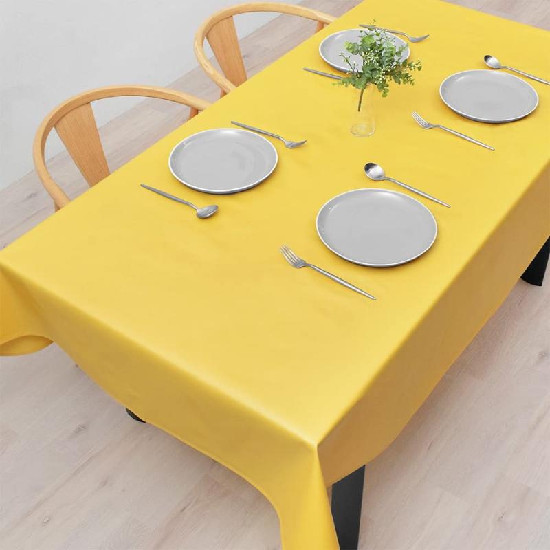 スタイルデコール(STYLE Decor) テーブルクロス ラミネート ビニール 防水 北欧 おしゃれ 140cm×210cm シトロンイエロー スタイルデコール W4803120