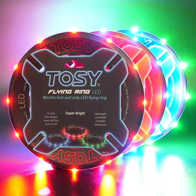 フライングリング - 12 LED、超高輝度、ソフト、自動ライトアップ、安全、防水、軽量フリスビー、クールな誕生日、キャンプ、イースターバスケットの詰め物&屋外/屋内ギフトおもち|TsuNaGu2017