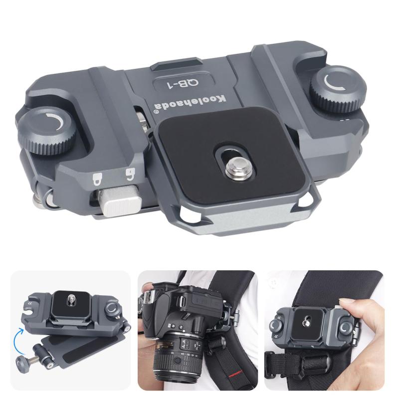 Koolehaoda カメラバックパッククリップ、取り付け/取り外しが簡単、クイックリリースシステム、Sony/Canon/n/Fujifilm SLRカメラ、アクションカメラ、双眼鏡に適しています QB-1