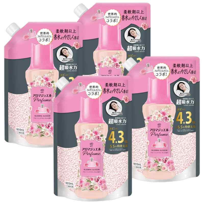 レノア ハピネス アロマジュエル Perfume 香り付けビーズ ブルーミングブロッサムの香り 詰め替え 1810mLｘ4袋 [大容量] [ケース品] 柔軟剤を一緒に使って効果長続き