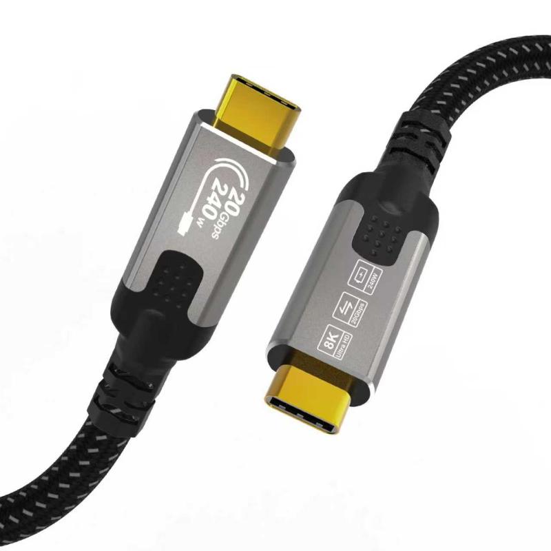 USB C to USB C 管する有線テレビ 、USBC 3.2 20Gbps 資料遷らす、8K@30サイクル、4K@60サイクル/144サイクル 映像媒体 Type C 相応う、240W 48V/5A
