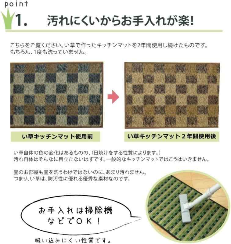 キッチンマット い草 い草マット 国産 ドット柄 『Fドロップ』
