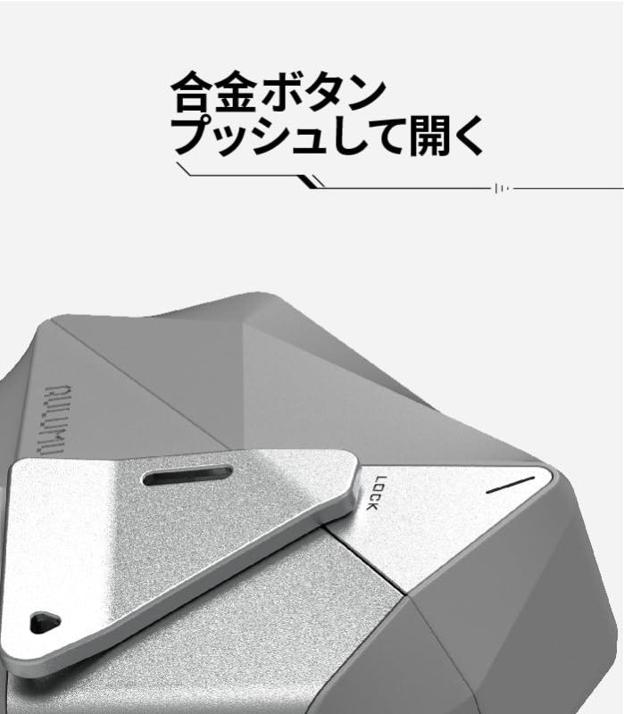 A09 ジオメトリック ケース AirPods Pro [第2/第1世代] ロック付き | ベルクロファスナー付き保護カバー | 亜鉛合金 | Apple AirPods Pro(2023/2022/2019)対応
