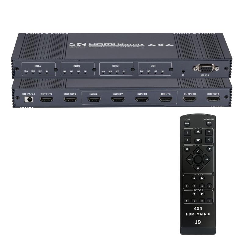 HDMI行列 4インプット4最終生産物 4K@30サイクル HDMI行列 スイッチャーセレクター IR遠隔操作付き添い人 4画面 分かちあう 1080P@60サイクル、3D、RGB 4：4：4、YUV 4：4：4