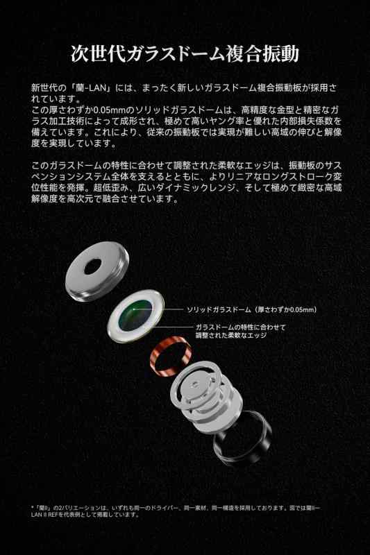 水月雨 DROP 蘭II - LAN 2 カナル型 イヤホン 有線 HiFiイヤホン リケーブル対応 超低歪みリケーブル対応 ガラスドーム複合振動板 / 0.78 mm 2Pin 交換可能/MIM製法のステンレススチールハウジン｜TsuNaGu2017