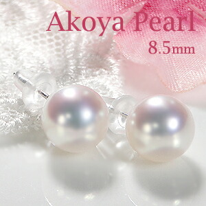 K14WG 一粒 アコヤパール スタッドピアス【8.5mm】8.5ミリ 大粒 パールピアス 真珠ピアス あこや真珠 ゴールド ピアス 可愛い 人気 レディース ジュエリー ギフト 誕生日 女性 贈り物 ご褒美 オシャレ 成人祝い シンプル 定番｜TsunoJewelry