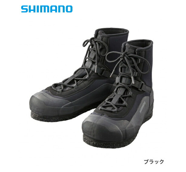 シマノ ロックショアウェットブーツ(ウォータードレイン・ピンフェルト) FS-080U 黒いこと 28.0糎 shimano 釣具