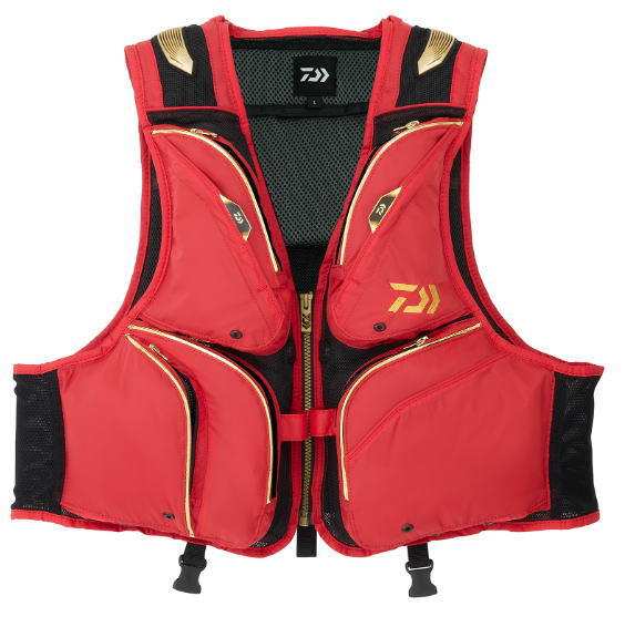 ダイワ フロートショートフィッシングベスト DV-3025F レッド 2XLサイズ｜鮎 渓流 ベスト daiwa 釣具 【期間限定セール】