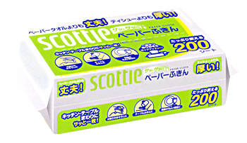 日本製紙　クレシア　スコッティ　(400枚：200組)　ペーパーふきん　サッとサッと