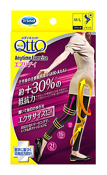 818円 新品 送料無料 レキットベンキーザー ドクターショール おそとでメディキュット エニタイム エクササイズ エブリデイ M-L ブラック 1足 着圧スパッツ