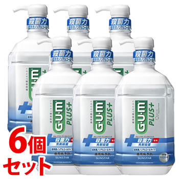 《セット販売》　サンスター ガム・プラス デンタルリンス 低刺激ノンアルコールタイプ (900mL)×6個セット マウスウォッシュ 洗口液 GUM 防災　【医薬部外品】　【送料無料】　【smtb-s】