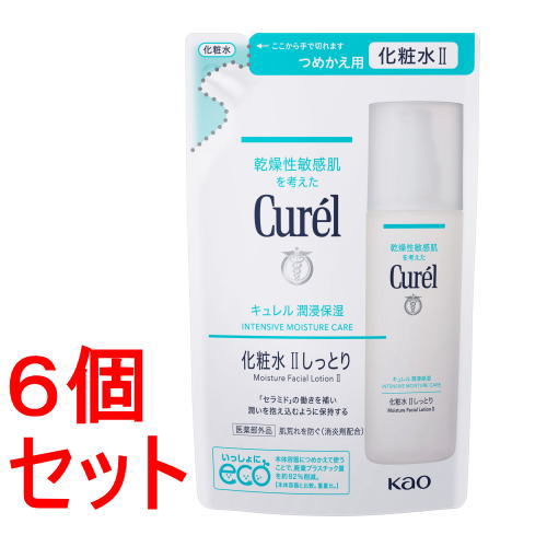 《セット販売》 花王 キュレル　潤浸保湿　化粧水　II しっとり　つめかえ用×6セット 詰め替え用 (130mL) 【医薬部外品】