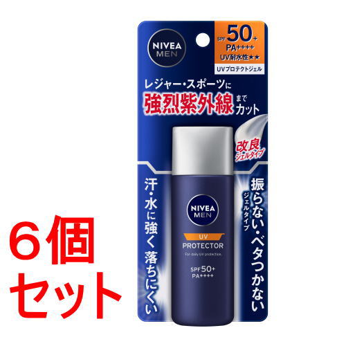 《セット販売》 花王 ニベアメンＵＶプロテクトジェル×6セット 日焼け止め 顔 からだ用 SPF50+/PA++++
