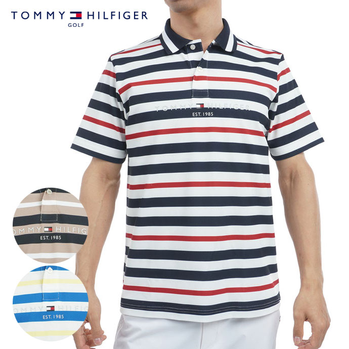 トミーヒルフィガーゴルフ ポロシャツ 襟付き 総柄 ゴルフウェア ネイビー トミー ヒルフィガー ゴルフ（TOMMY HILFIGER GOLF