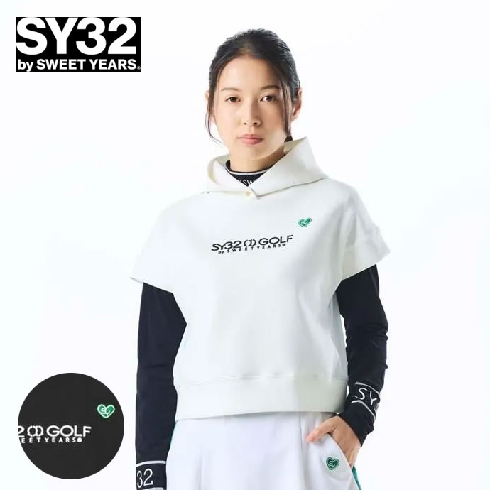 【4/20限定★最大100%P還元※要エントリー】ゴルフウェア ＳＹ３２ アウター STRETCH MINI SLEEVE HOODIE SYG25A802 レディース