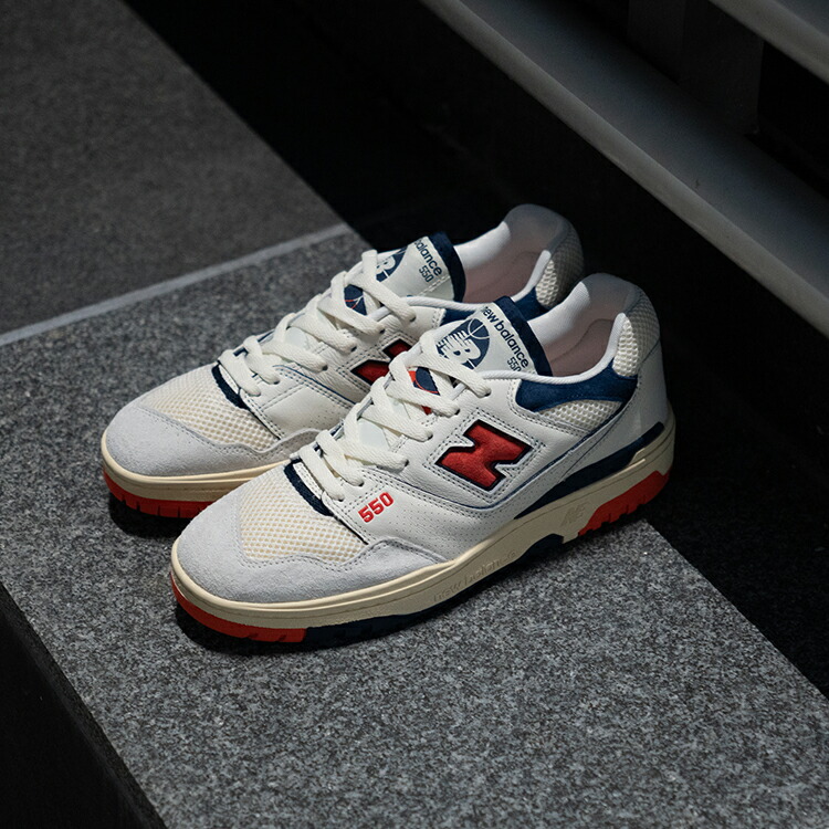 new balance BB550VGA 24cm ホワイト/レッド/ネイビー new balance BB550VGA 24cm ホワイト/レッド/ネイビー - メルカリ