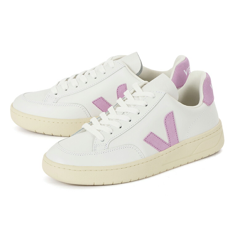 【値下げしました】VEJA ヴェジャ V-12 LEATHER VJXD020494 ホワイト/オーキッド
