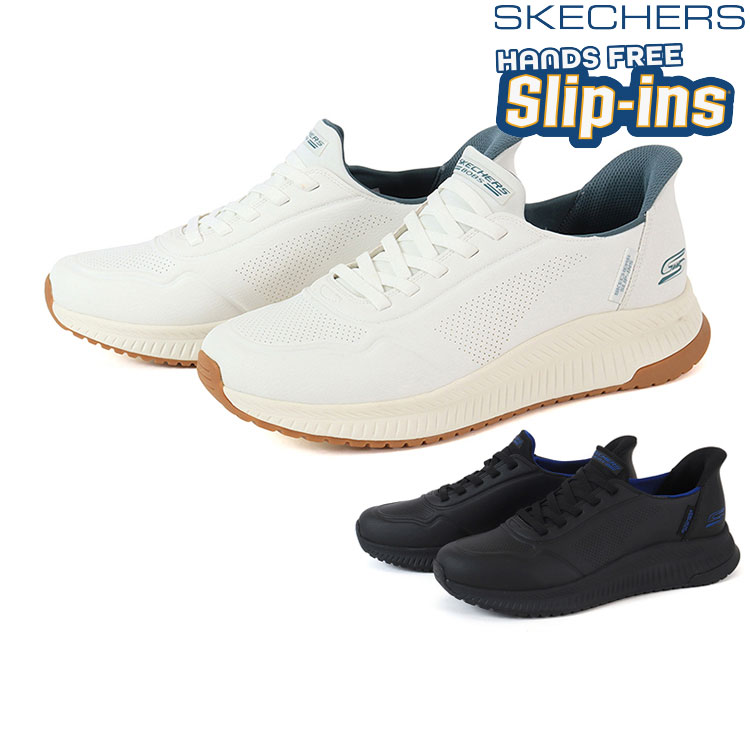 【マラソン期間★P10倍】SKECHERS スケッチャーズ SLIP-INS スリップインズ ボブス スクワッド 4 ダイレクト ステップ 118424 WHT BBK