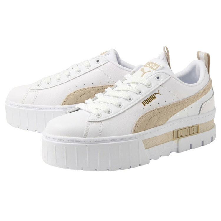 PUMA（プーマ） MAYZE LTH WNS(メイズ レザー ウィメンズ) 381983-02 ホワイト/ベージュ