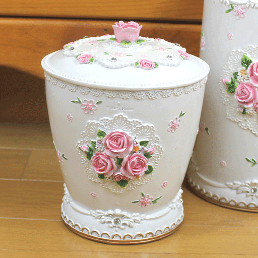 パウダーローズ(*^_^*) 薔薇のトイレサニタリーポット(ホワイト)