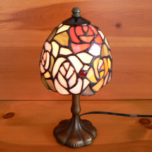 楽天市場】ステンドグラスランプ 薔薇の花 （グレイス） 小型 15×h34