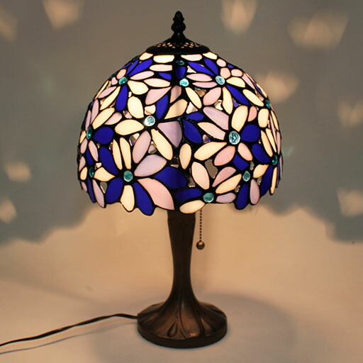 ▼ステンドグラス スタンドライト 卓上ランプ 葡萄 ステンドグラス スタンドライト テーブル、デスク照明 ブドウ、葡萄