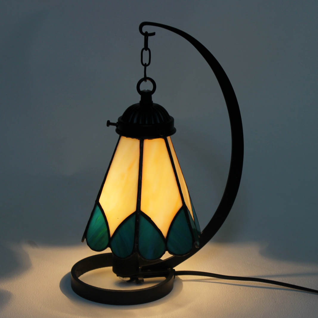 楽天市場】ステンドグラスランプ 吊り型1アーム中型 ブルーペタル