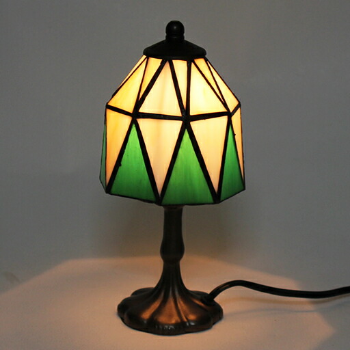 楽天市場】ステンドグラスランプ グリーンスカラップ（波型） 小型12