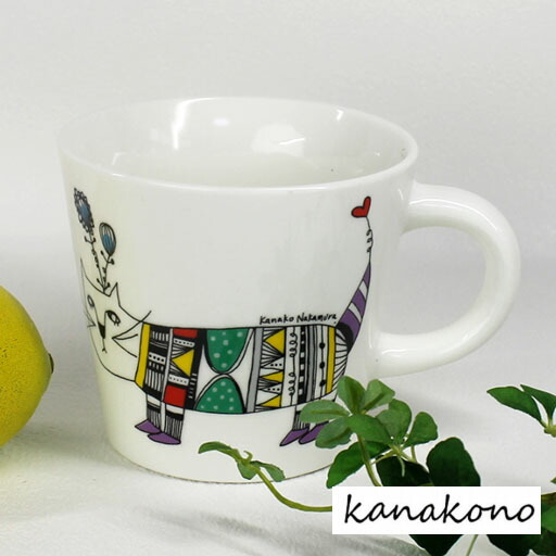 楽天市場 デザイナーkanakono 磁器マグカップ Cat ネコ 若手デザイナー 中村加菜子 Nakamura Kanako 電子レンジ可 食洗機可 日本製 インテリア つるや