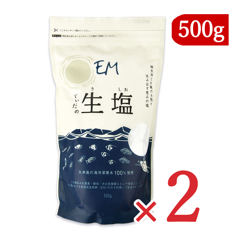 【マラソン限定!最大2000円OFFクーポン配布中!】《送料無料》EM生活 EMてぃだの生塩 きしお 500g×2袋 チャック付