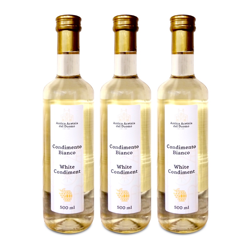 【マラソン限定!最大2000円OFFクーポン配布中!】《送料無料》白いバルサミコ酢 DEL DUOMO 500ml × 3本 ［アンドレア ミラノ Andrea Milano］