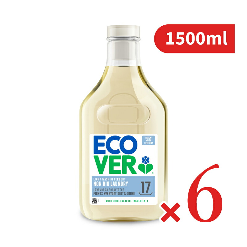 【マラソン限定クーポン配布中】《送料無料》エコベール ランドリーリキッド 1500ml × 6本 【 まとめ買い 】