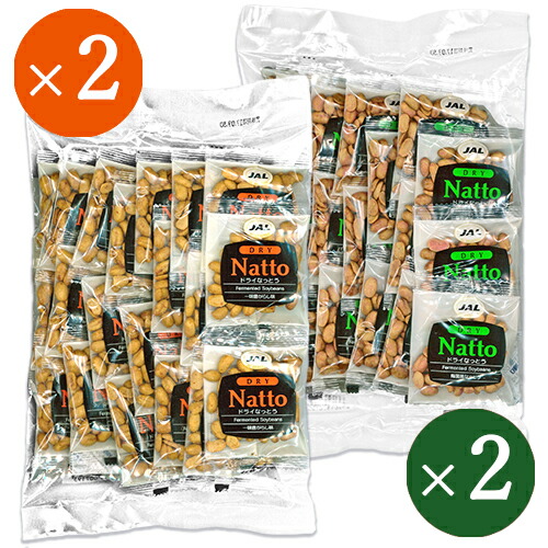 《送料無料》JAL　ドライなっとう　一味唐がらし味　＋　10g×20包（200g）　各2袋　梅風味　10g×20包（200g）