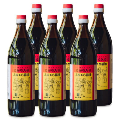 【マラソン限定!最大2000円OFFクーポン配布中!】《送料無料》かめびし にがり入り こいくち醤油 900ml × 6本