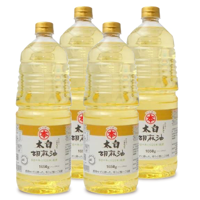 【マラソン限定!最大2000円OFFクーポン配布中!】《送料無料》竹本油脂 マルホン 太白胡麻油 1650g × 4本 【ごま油 ゴマ油 無香性 生搾り たいはく 業務用 お徳用 大容量 ペット】