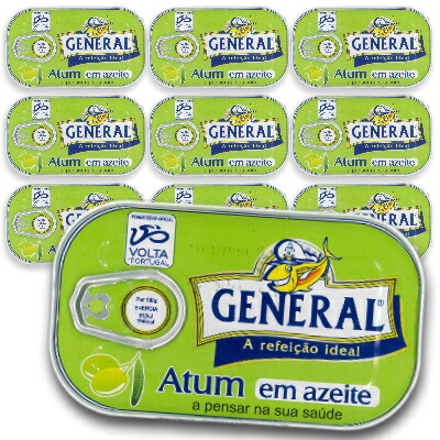 【マラソン限定!最大2000円OFFクーポン配布中!】《送料無料》 General ツナのオリーブオイル漬け 110g  × 10缶 【缶詰 ツナ 保存食 無添加】 [メルカード・ポルトガル]