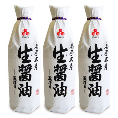 【マラソン限定!最大2000円OFFクーポン配布中!】《送料無料》佐々長醸造 生醤油 濃口 1000ml × 3個 岩手名産
