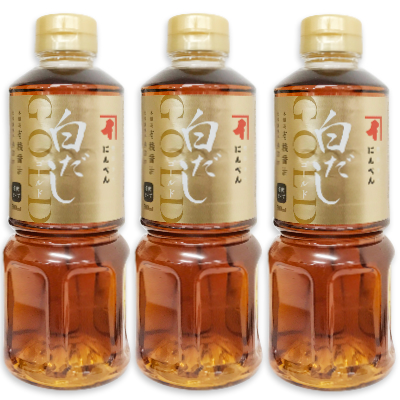 【スーパーSALE限定！最大2000円OFFクーポン配布中！】にんべん 白だしゴールド 500ml × 3本 （希釈タイプ）【だし 液体だし】画像