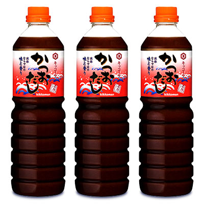 《送料無料》キッコーマン かつおだし 1L × 3個 だし 液体 高質で安価 かつお 鰹だし 春の新作